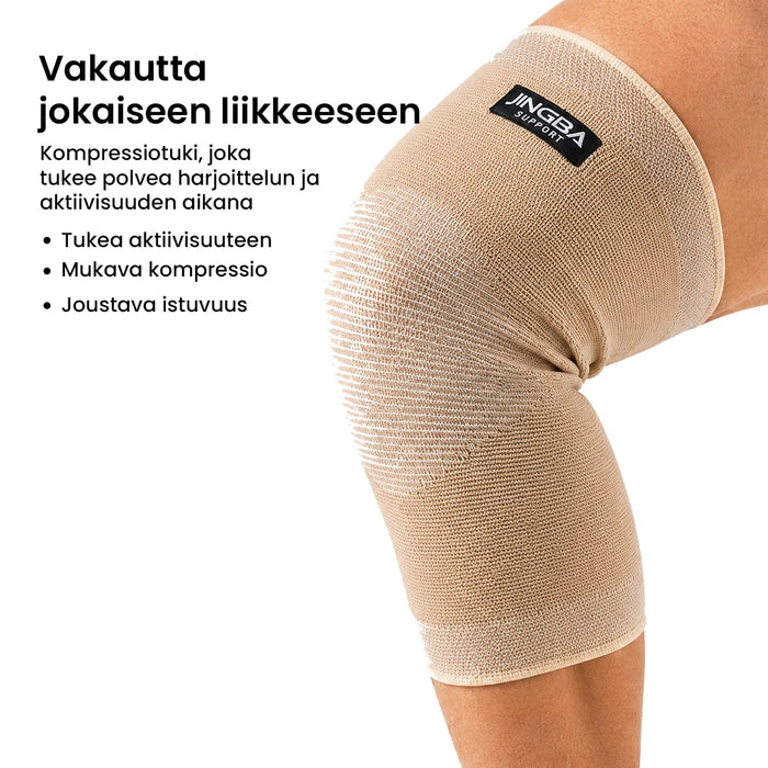 Urheilupolvituki puristuksella