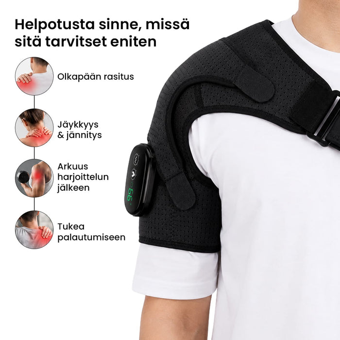 Olkatuki lämpö- ja hierontatoiminnolla