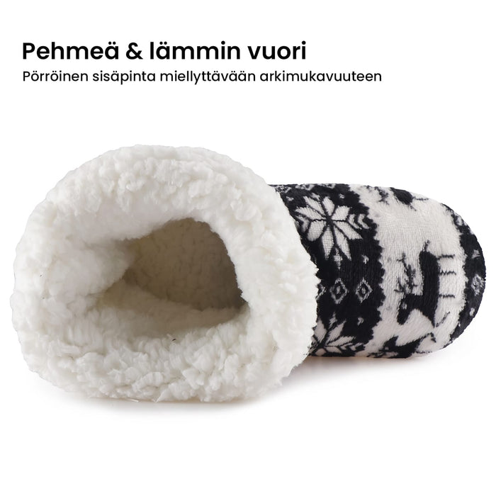 Vuoratut tossusukat hirvikuviolla