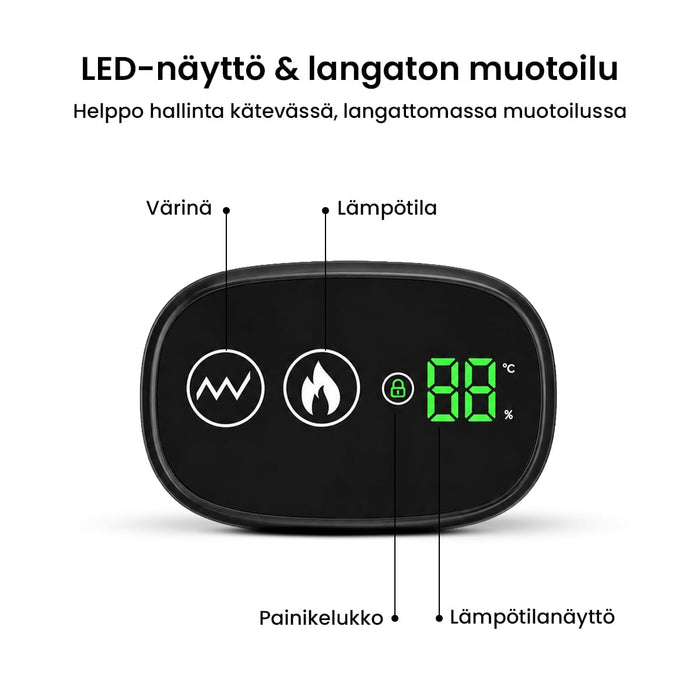 Olkatuki lämpö- ja hierontatoiminnolla