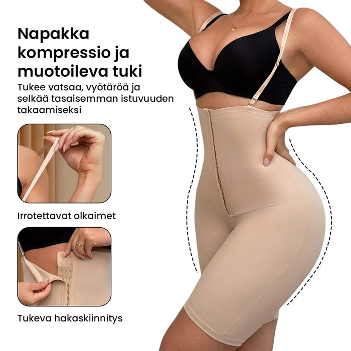 Muotoilevat shortsit olkaimilla