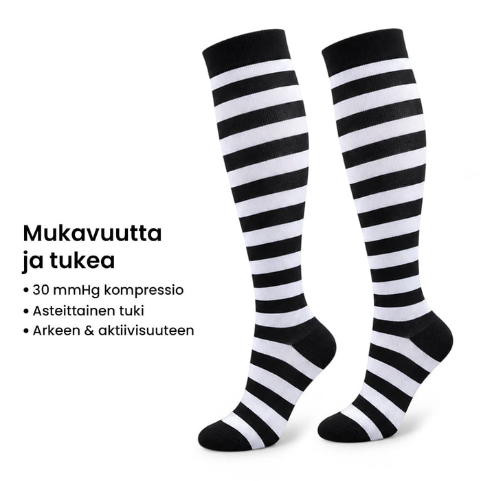 Kuvioidut kompressiosukat 30 mmHg (5-pack)