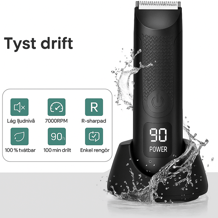 Kroppsbutiken Hiustenleikkuri Oletusotsikko Vartalon karvatrimmeri, jossa on keramiikkaserät