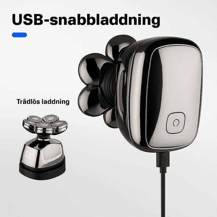 Kroppsbutiken Hiustenmärkäri Sähkökäyttöinen pääntiehoitolaite - 7-in-1 Partakoneen pää 7D (monitoiminen)