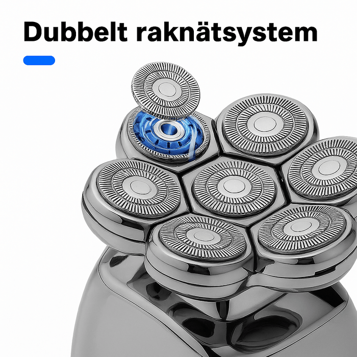 Kroppsbutiken Hiustenmärkäri Sähkökäyttöinen pääntiehoitolaite - 7-in-1 Partakoneen pää 7D (monitoiminen)