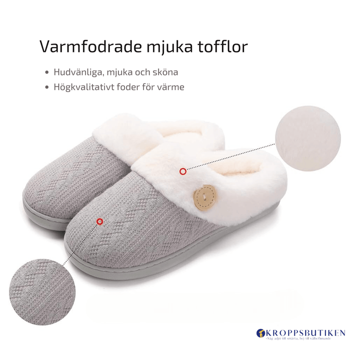 Kroppsbutiken Innetossut Lämpimät tossut (liukumaton pohja)