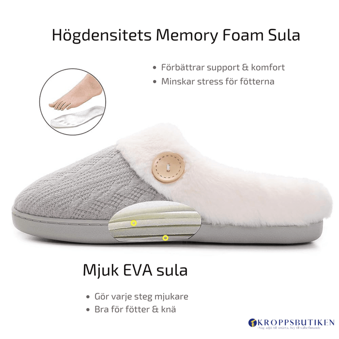 Kroppsbutiken Innetossut Lämpimät tossut (liukumaton pohja)