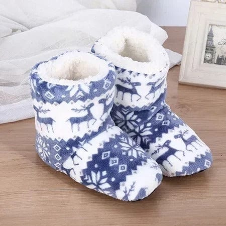 Kroppsbutiken Innetossut Sininen / 36-38 25cm Sisaroshoja, joissa on hirvikuvioita.