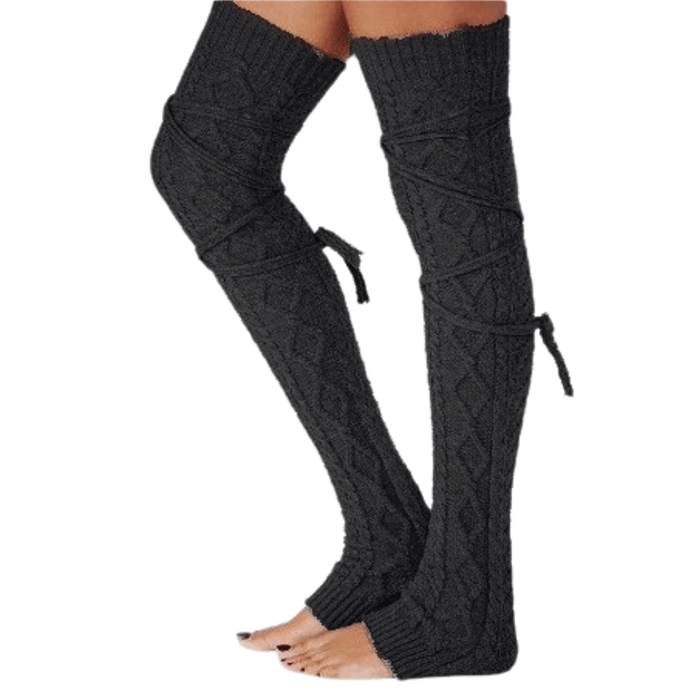 Kroppsbutiken Jalkalämmittimet Musta Neulotut varret