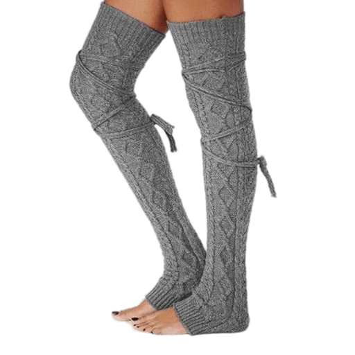 Kroppsbutiken Jalkalämmittimet Tumma harmaa Neulotut varret