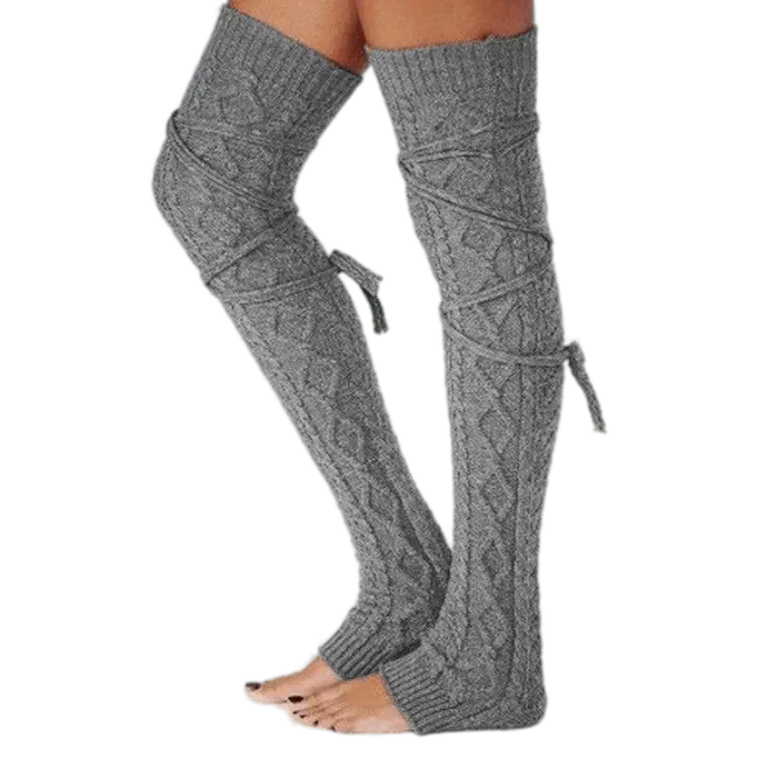 Kroppsbutiken Jalkalämmittimet Tumma harmaa Neulotut varret