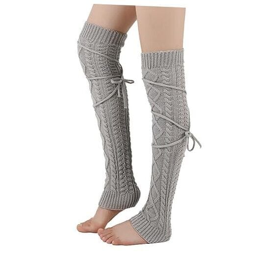 Kroppsbutiken Jalkalämmittimet Vaaleanharmaa Neulotut varret