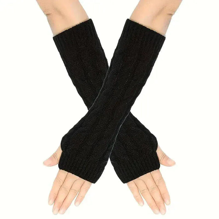 Kroppsbutiken Käsivarrenlämmittimet Musta Neulotut käsivarsilämmittimet