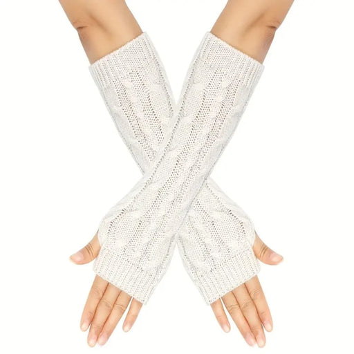 Kroppsbutiken Käsivarrenlämmittimet Valkoinen Neulotut käsivarsilämmittimet