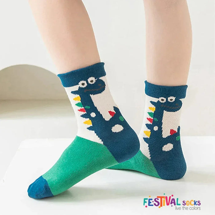 Kroppsbutiken Lapset sukat Dinosaurussukat lapsille (5-pakkaus)