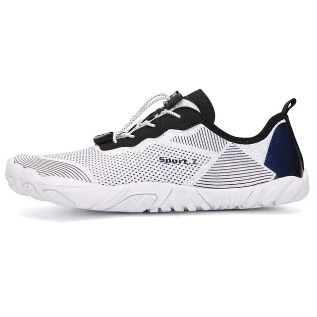 Kroppsbutiken Paljasjalkakengät Valkoinen/sininen / 41 Pohjalliset Urheilu-Z Vedenkestävät