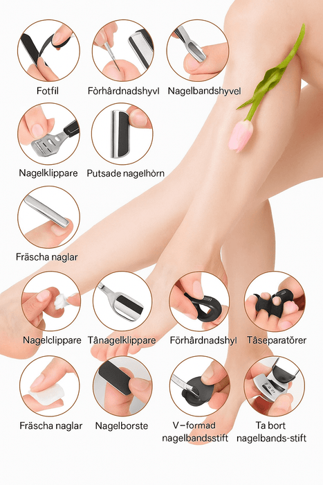 Kroppsbutiken Pedikyyri Oletusotsikko Pedikyyri- ja jalkahoitosetti 23 osaa