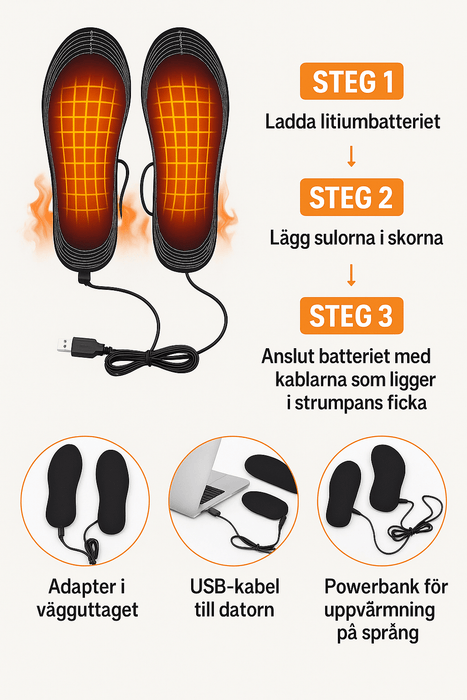 Kroppsbutiken Pohjallinen Lämpiävä sisäpohja (USB)