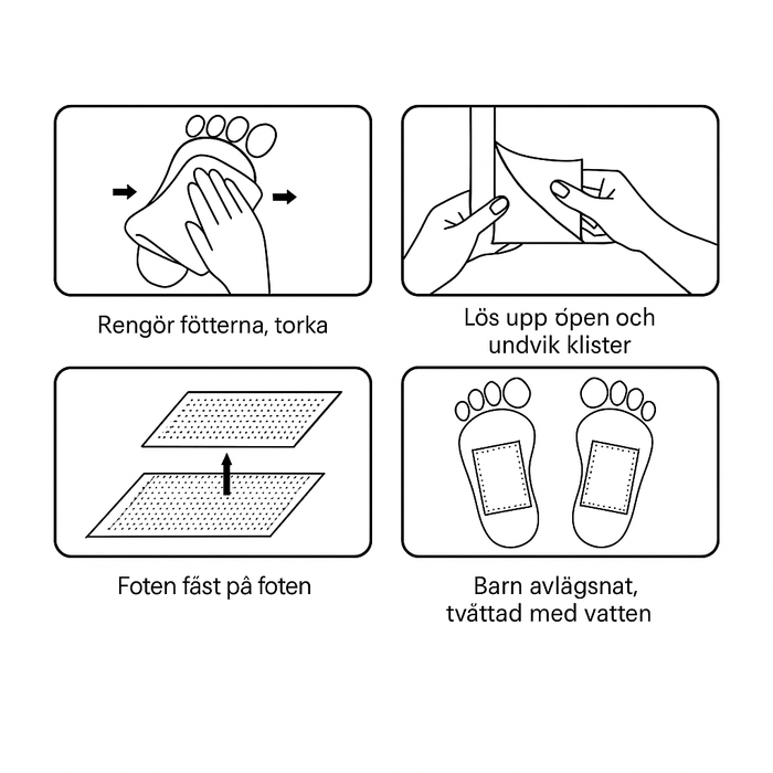 Kroppsbutiken Pohjallisteippi Oletusotsikko Detox-jalkapohjapussit (10 pakkausta)