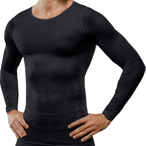 Vartalokauppa Shapewear Musta / M Hoikentava aluspaita (pitkät hihat)