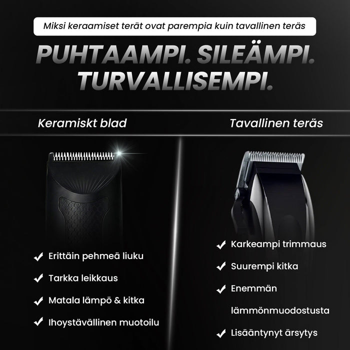 Vartalokauppa Hiustenleikkuri Vartalon karvatrimmeri, jossa on keramiikkaserät